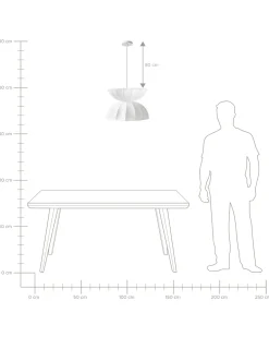 Loftlampe DEBONS Kunstsilke Hvid