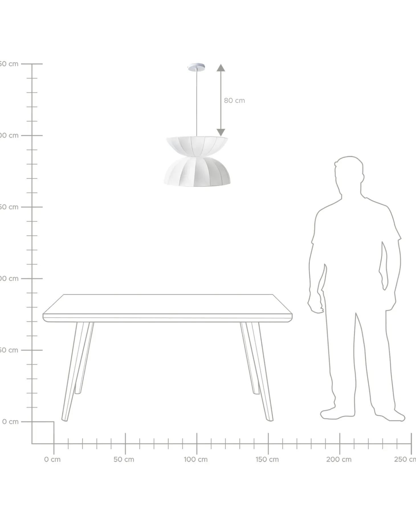 Loftlampe DEBONS Kunstsilke Hvid