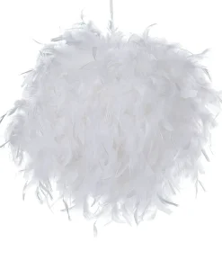 Loftlampe DRAVA Fjer Hvid