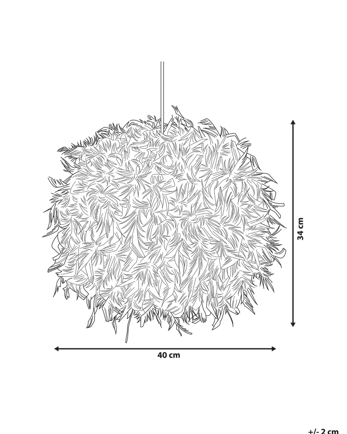 Loftlampe DRAVA Fjer Hvid