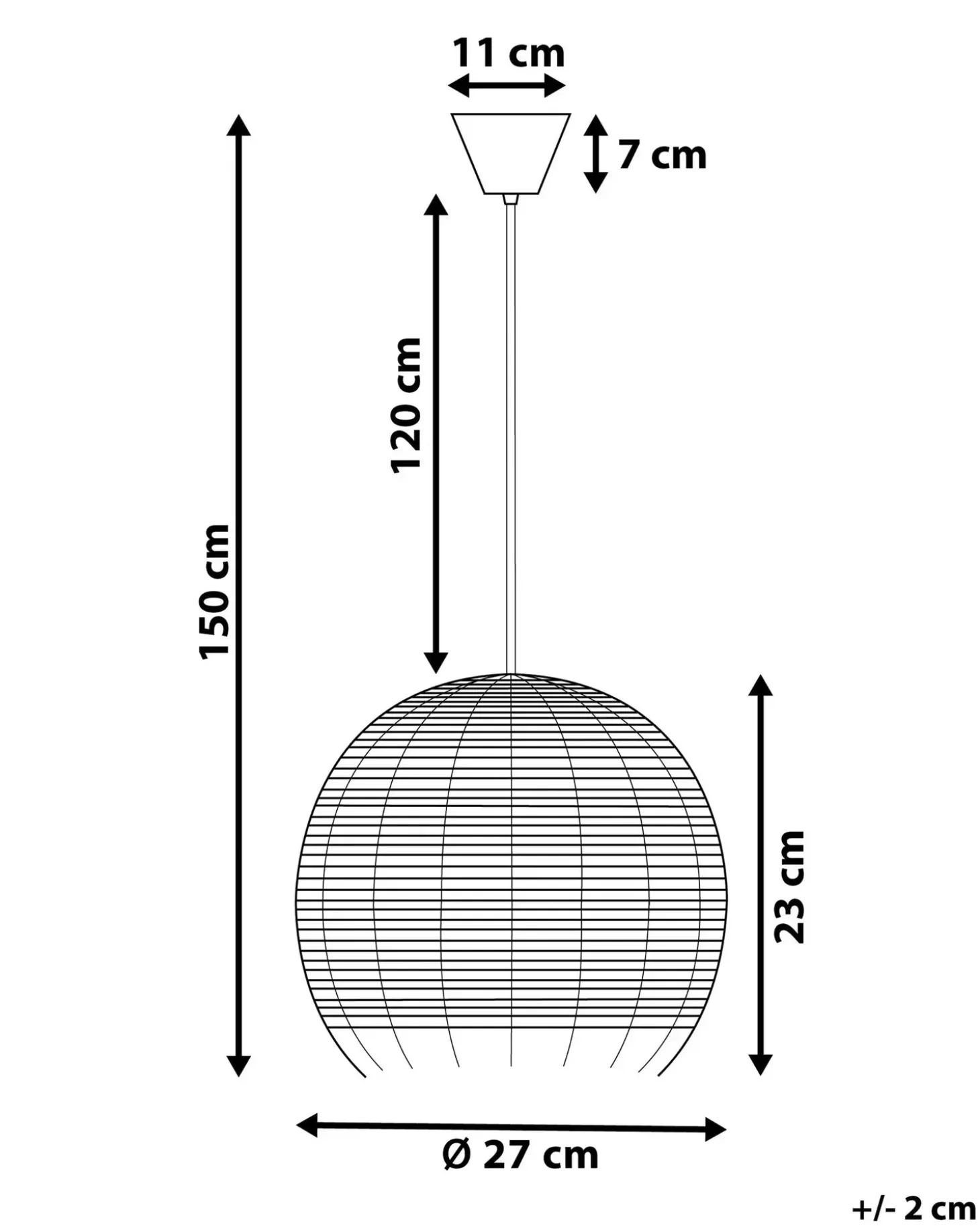 Loftlampe DRINO Rattan Lysebrun