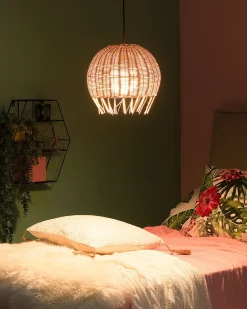 Loftlampe DRINO Rattan Lysebrun