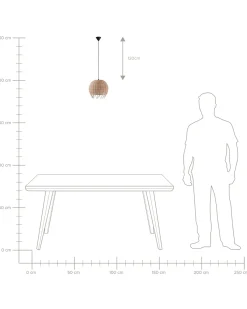 Loftlampe DRINO Rattan Lysebrun