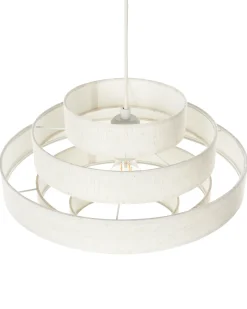 Loftlampe EREBATO Hør Cremehvid