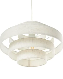 Loftlampe EREBATO Hør Cremehvid