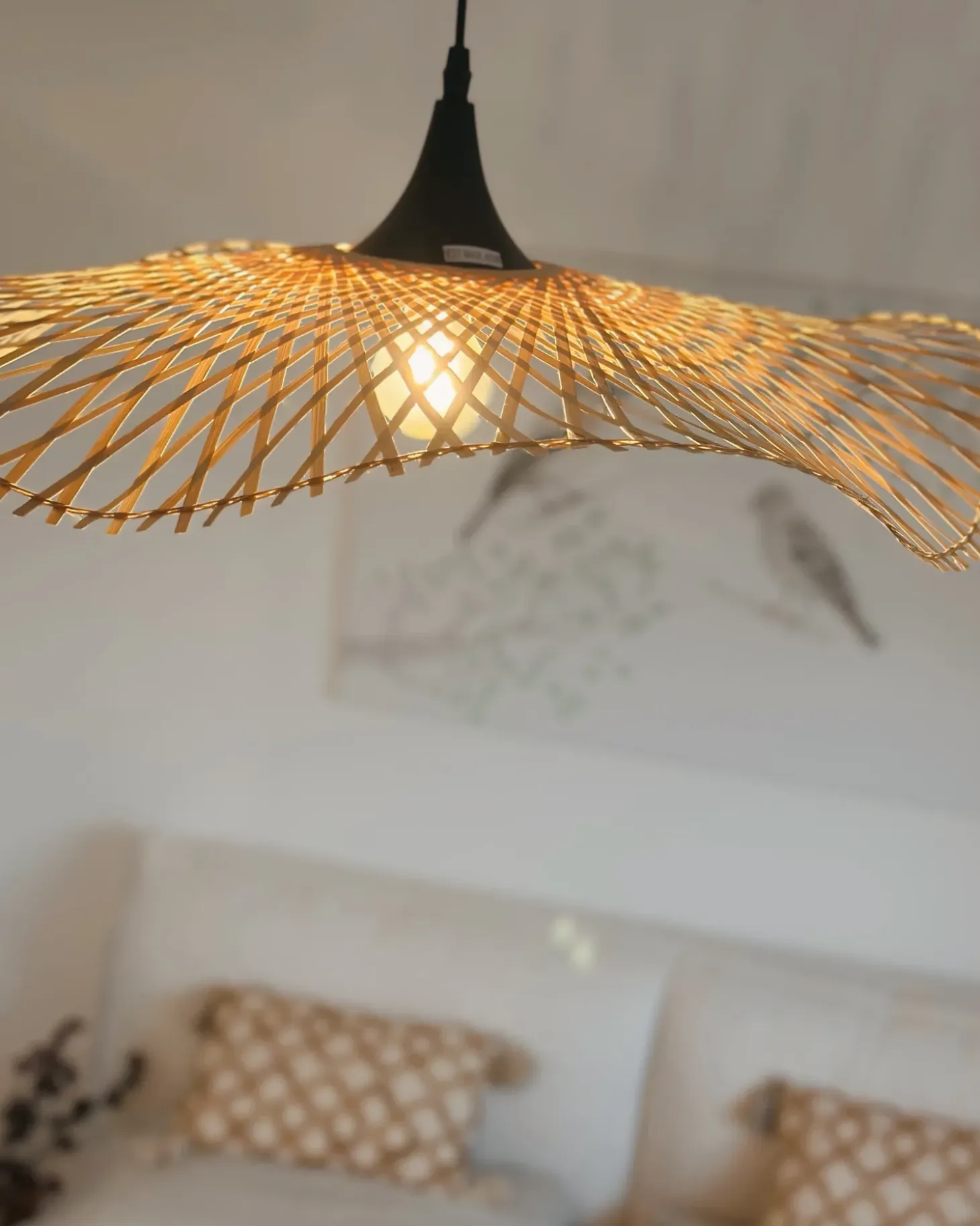 Loftlampe FLOYD Bambus Lysebrun