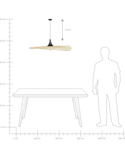 Loftlampe FLOYD Bambus Lysebrun