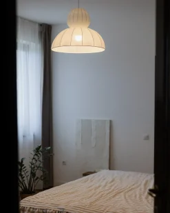 Loftlampe GOELETTE Kunstsilke Hvid