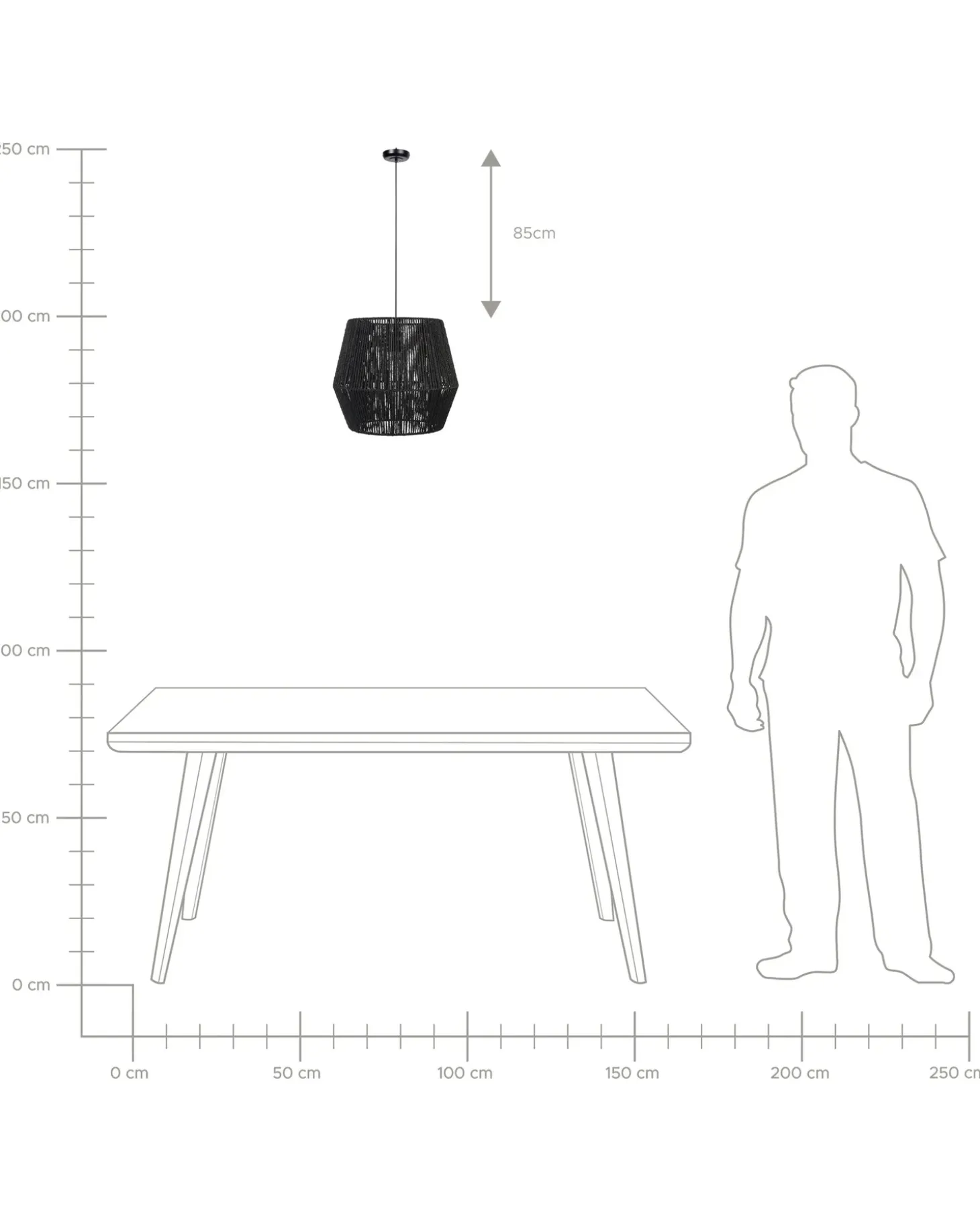 Loftlampe GWERU papirreb Sort