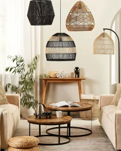 Loftlampe GWERU papirreb Sort