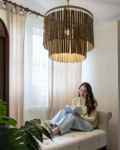 Loftlampe KAVERI Mangotræ Brun