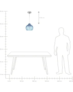 Loftlampe KEILA Glas Blå