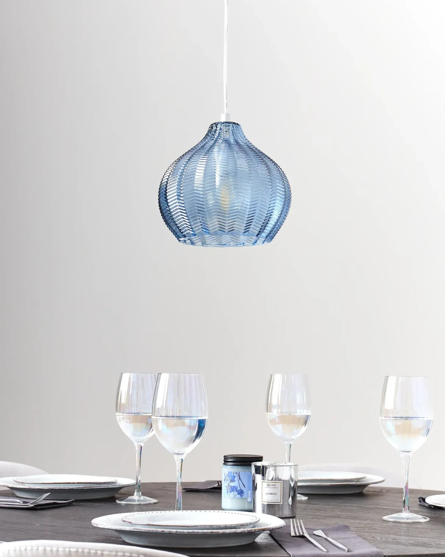 Loftlampe KEILA Glas Blå