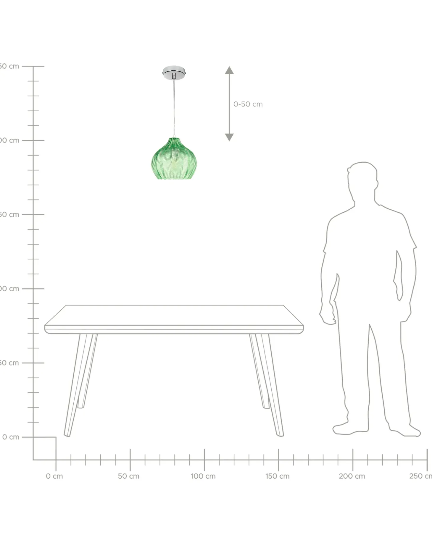 Loftlampe KEILA Glas Grøn
