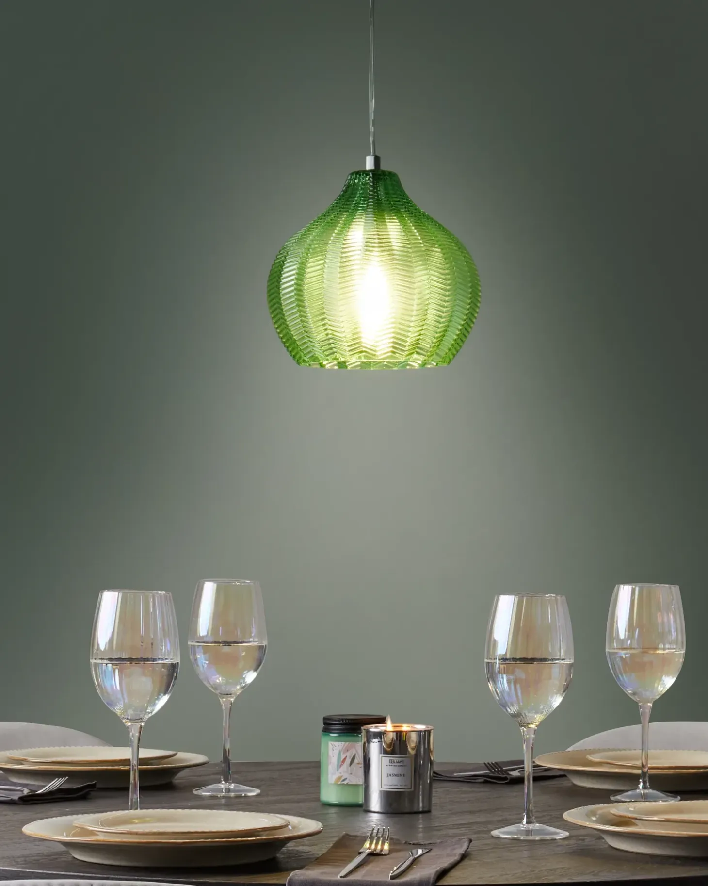 Loftlampe KEILA Glas Grøn