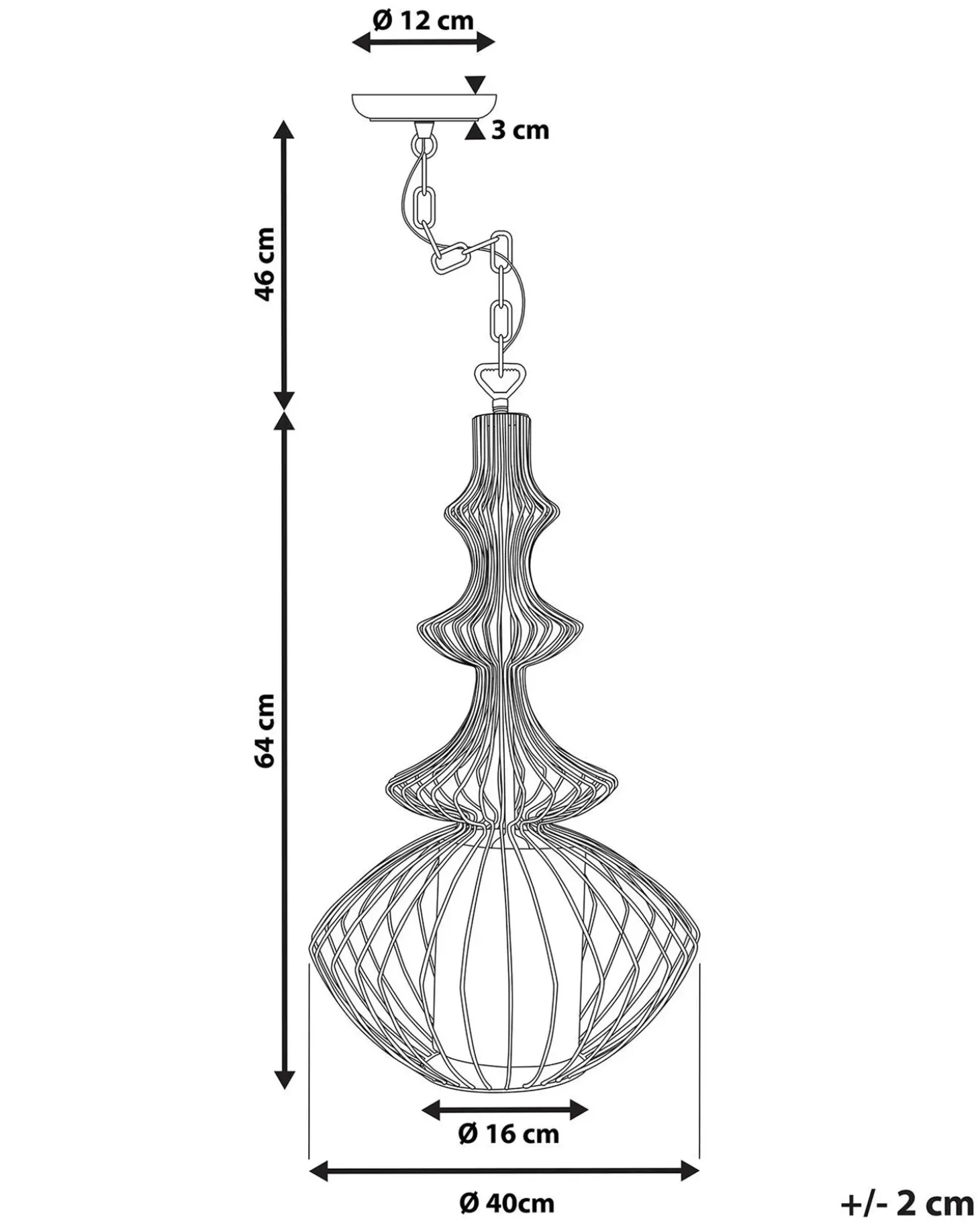 Loftlampe KOLVA Metal Sort
