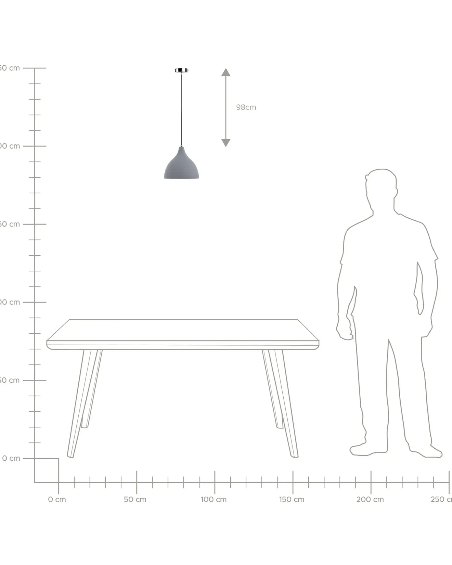 Loftlampe LAMBRO Beton Lysegrå