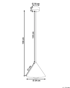 Loftlampe LEYRE Metal Sort