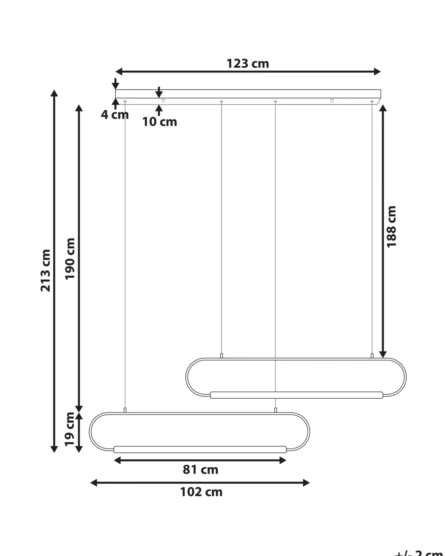 Loftlampe LOGONE Metal Sort