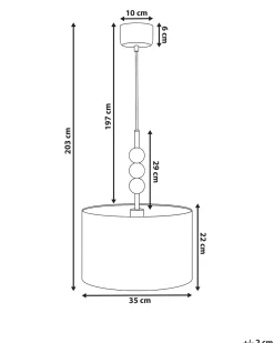 Loftlampe LOKY Metal Hvid/beige