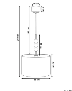 Loftlampe LOKY Metal Messing/beige