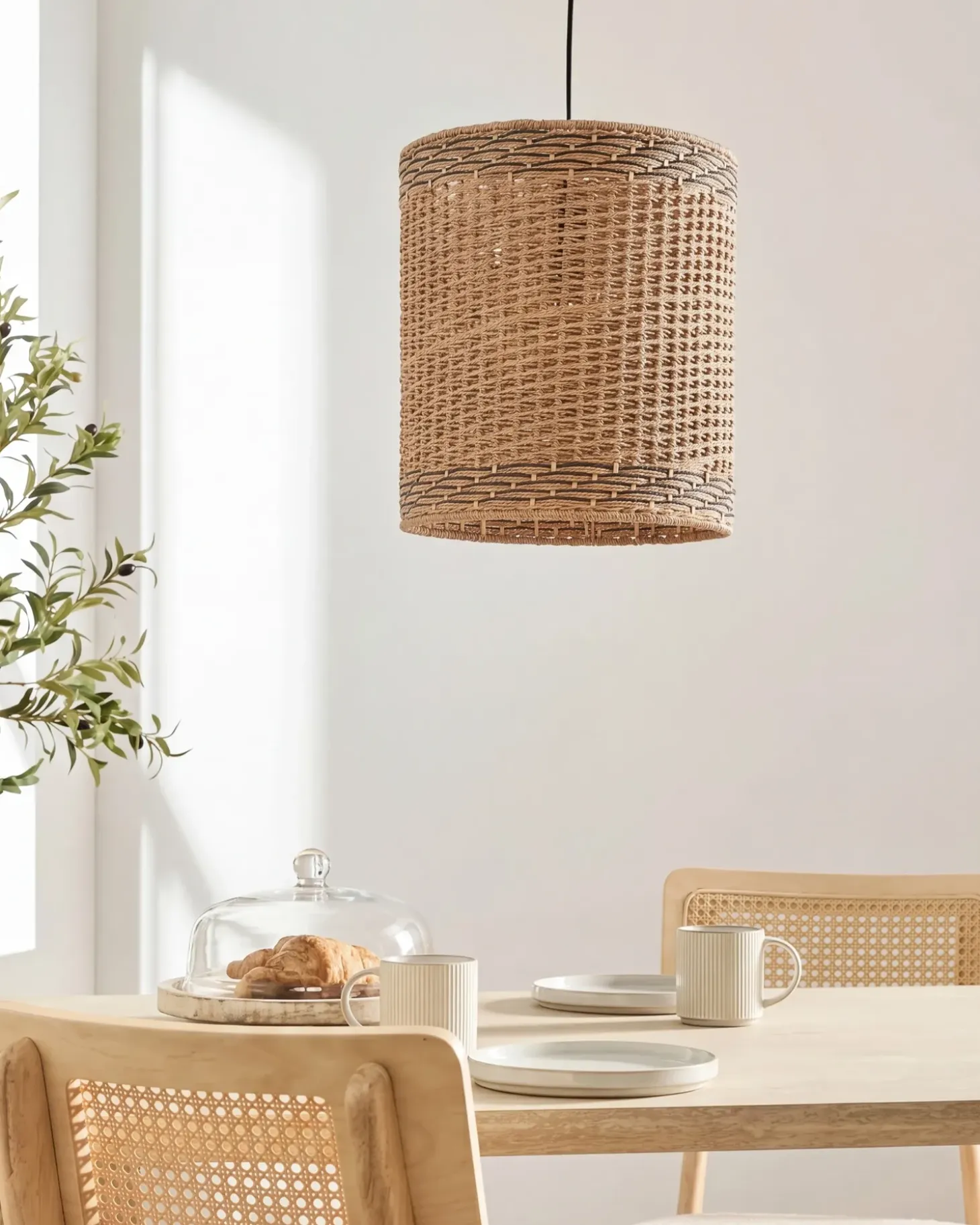 Loftlampe LUAPULA papirreb Naturlig