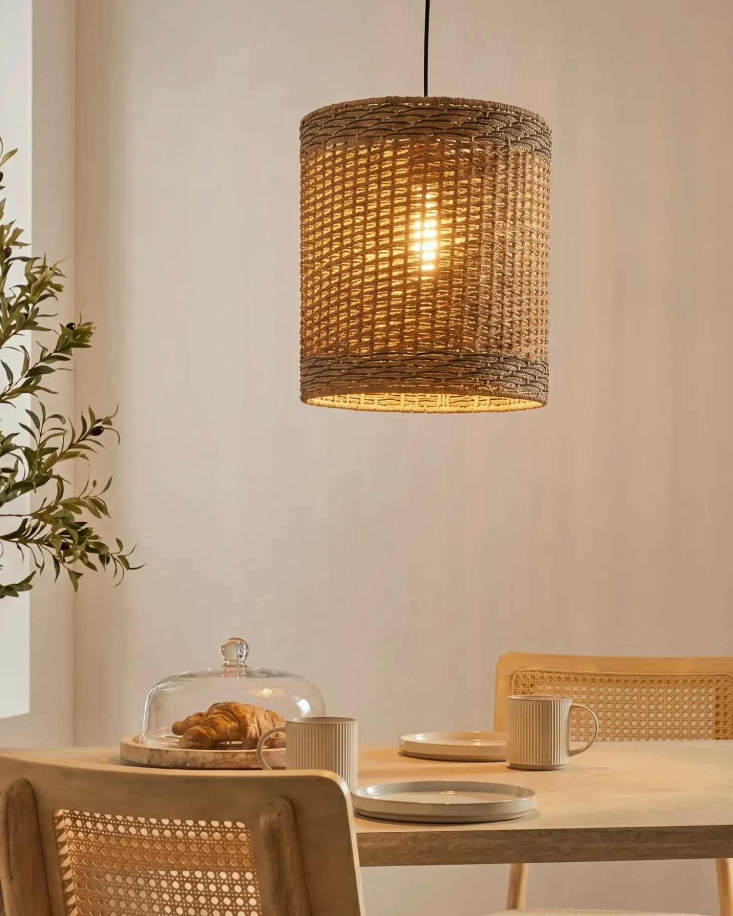 Loftlampe LUAPULA papirreb Naturlig
