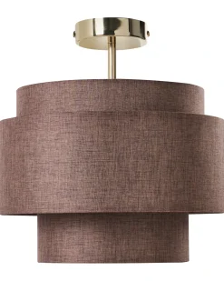 Loftlampe LUKAGO Hør Brun