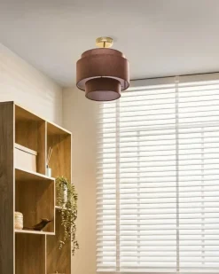 Loftlampe LUKAGO Hør Brun