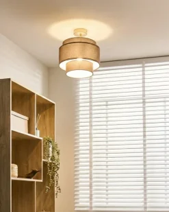 Loftlampe LUKAGO Hør Brun