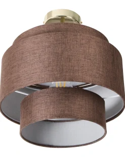 Loftlampe LUKAGO Hør Brun