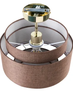 Loftlampe LUKAGO Hør Brun