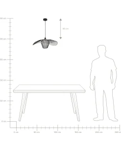 Loftlampe LUNGA Metal Sort