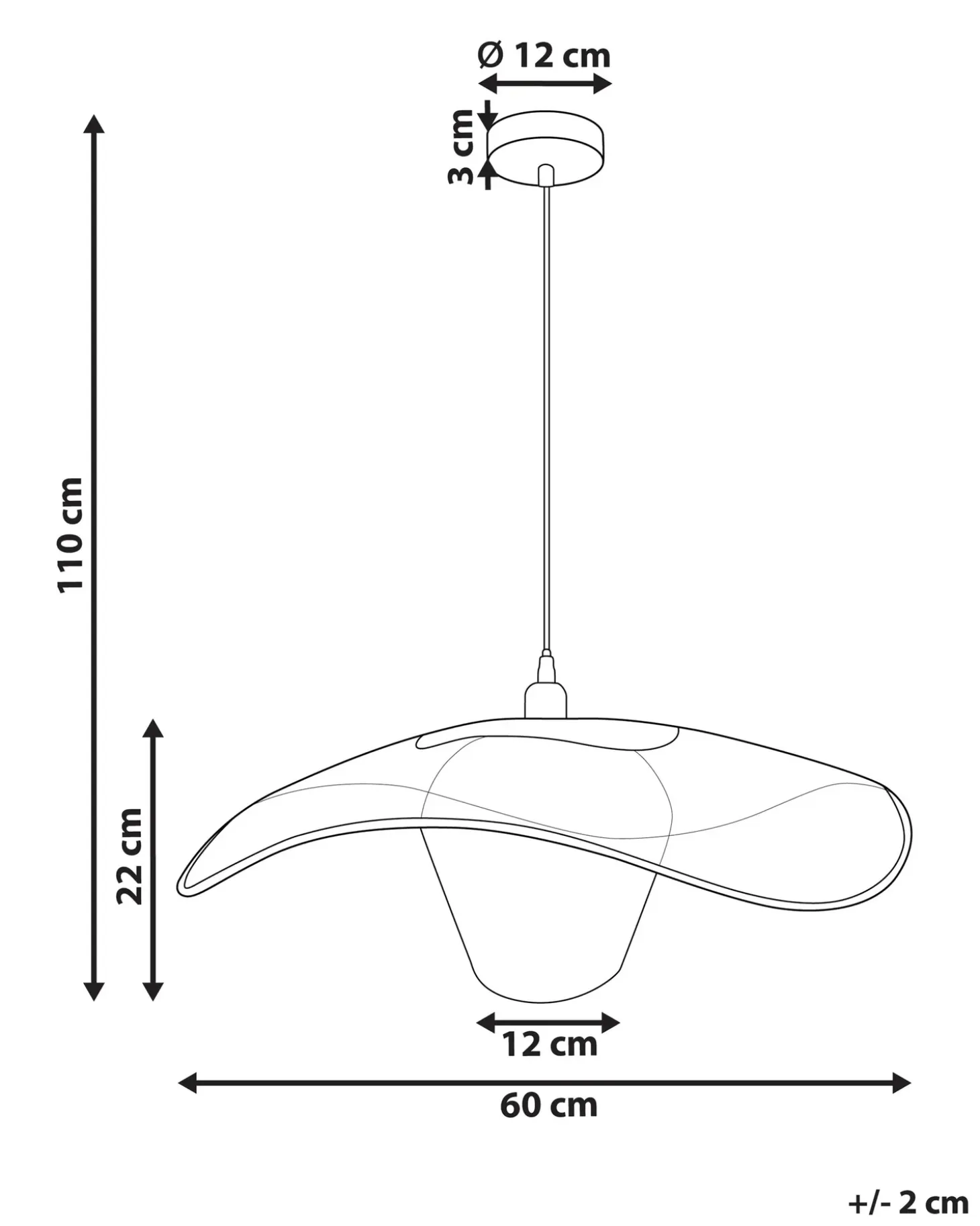 Loftlampe LUNGA Metal Sort