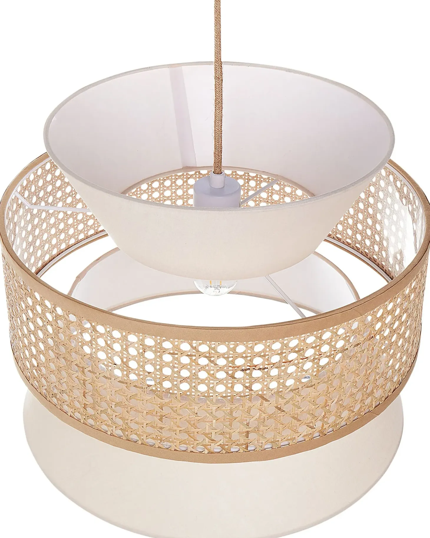 Loftlampe LUYANO Rattan Beige