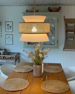 Loftlampe LUYANO Rattan Beige