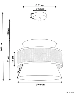 Loftlampe LUYANO Rattan Beige