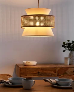 Loftlampe LUYANO Rattan Beige
