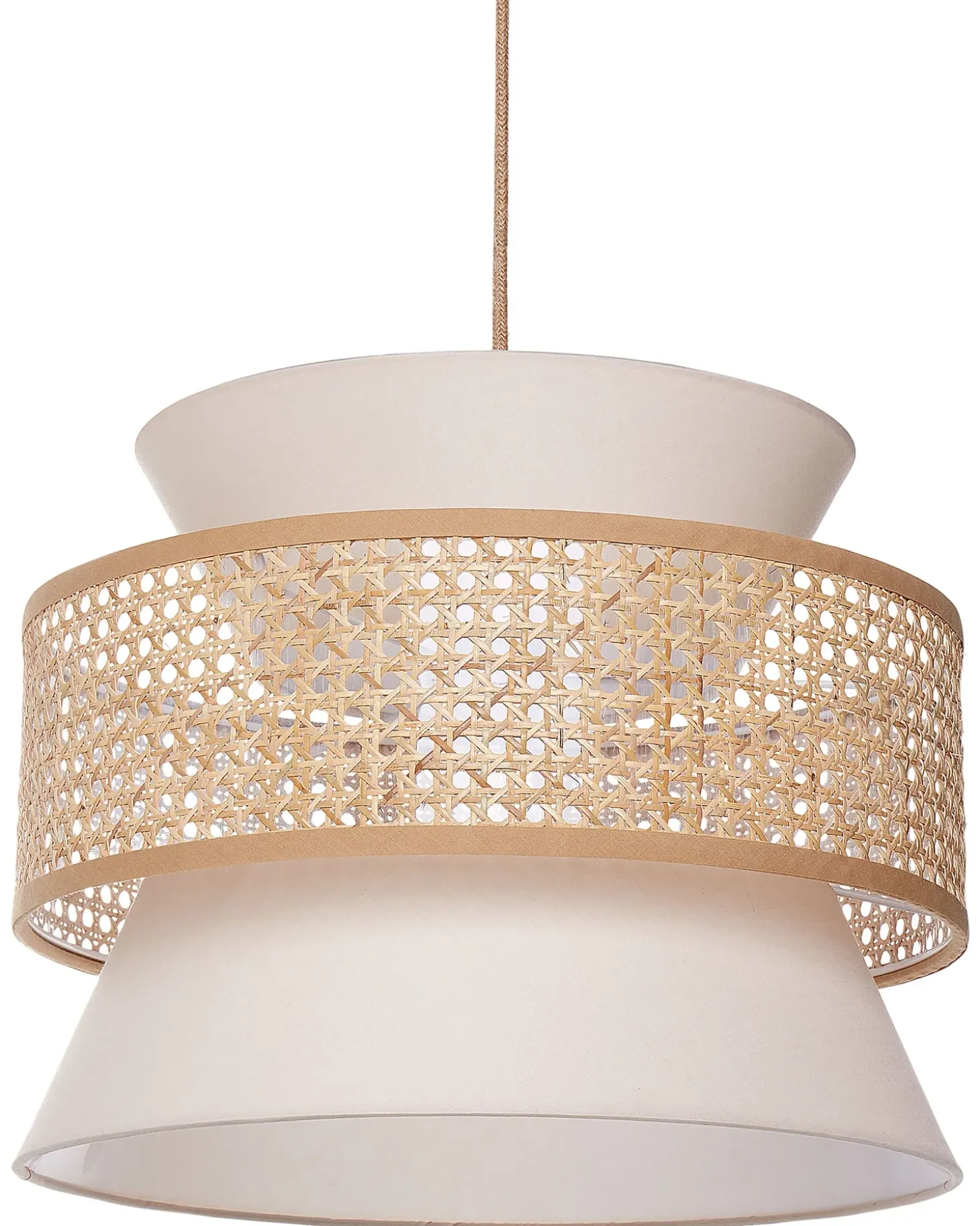Loftlampe LUYANO Rattan Beige