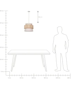 Loftlampe LUYANO Rattan Beige