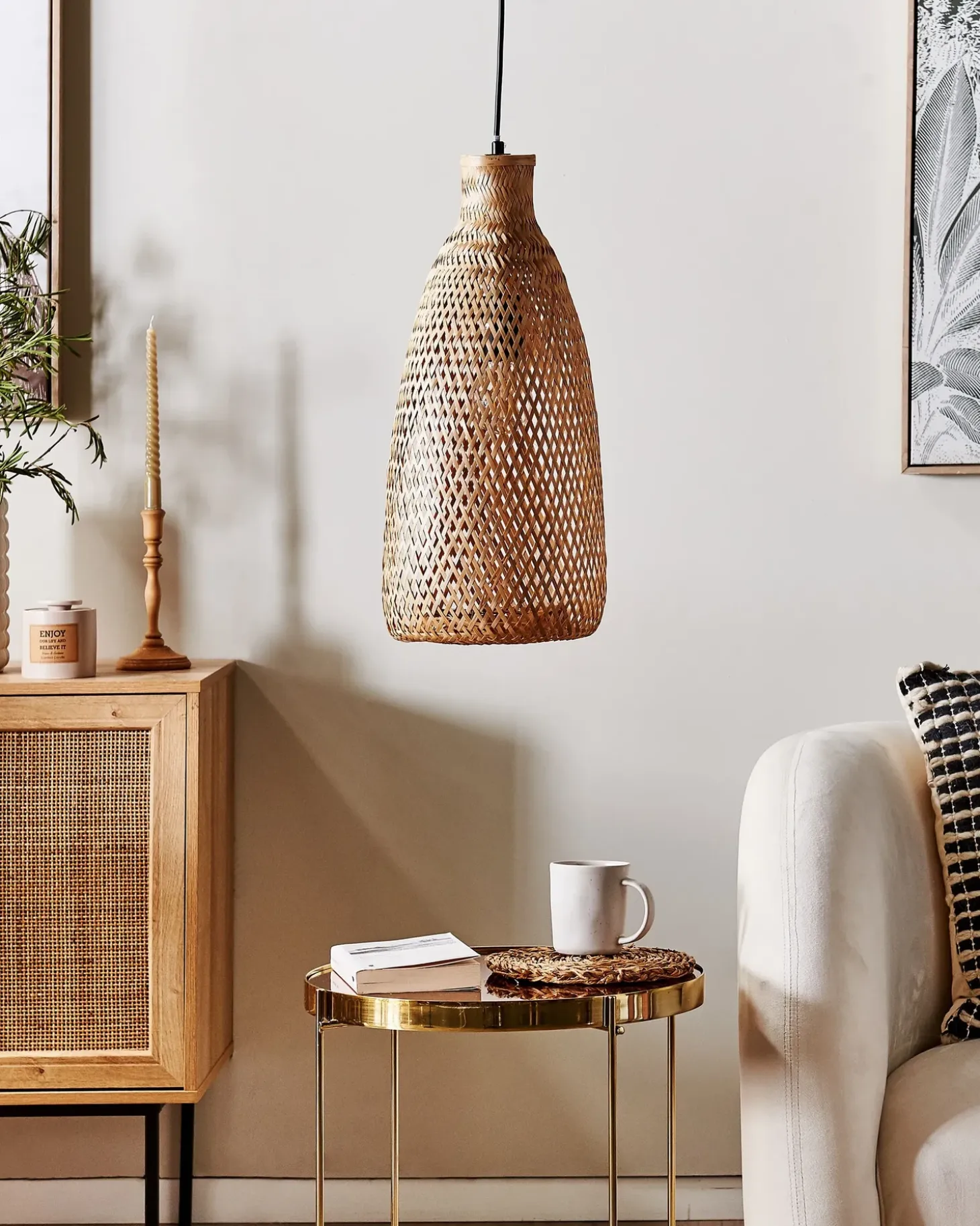 Loftlampe LWELA Bambus Naturlig