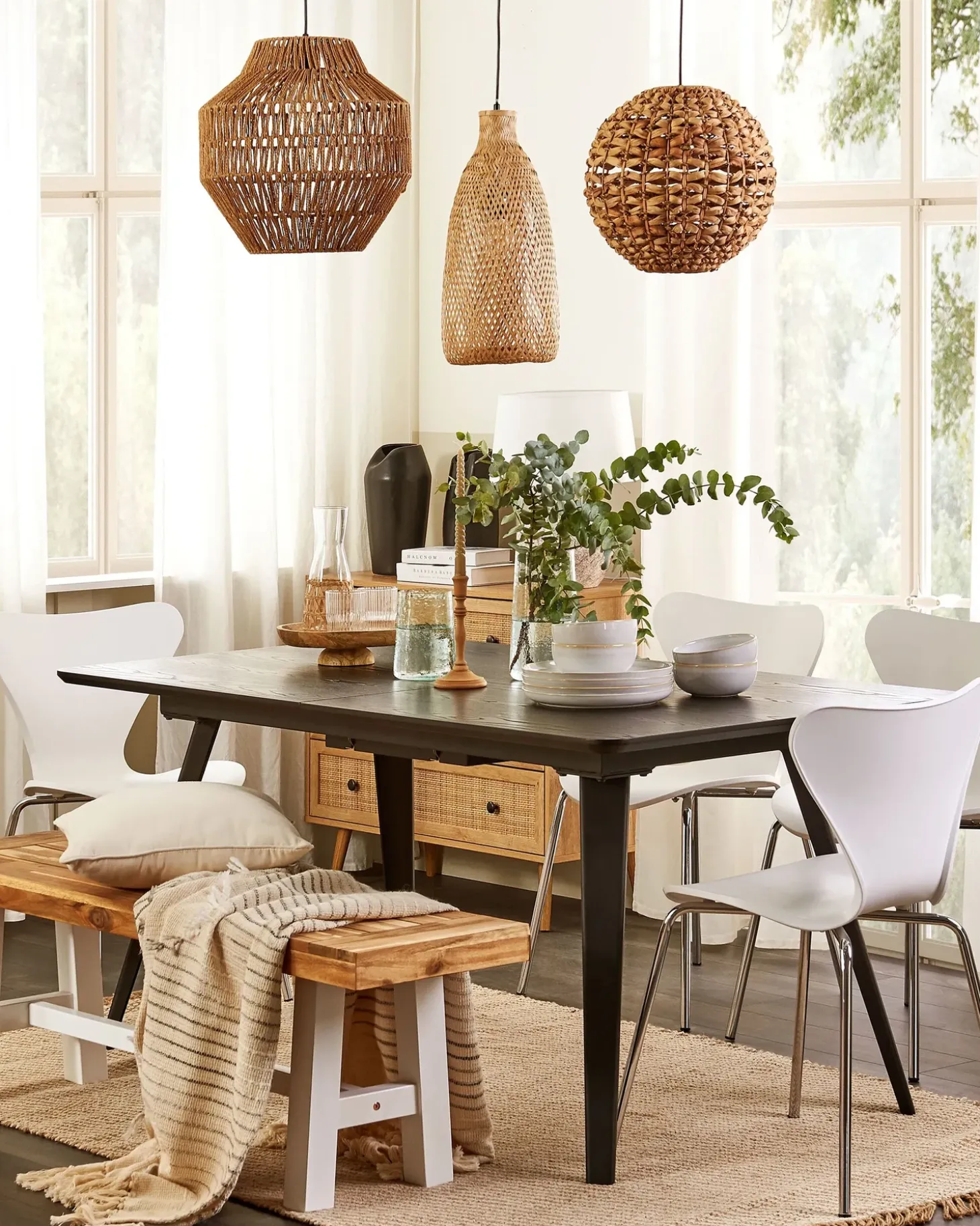 Loftlampe LWELA Bambus Naturlig