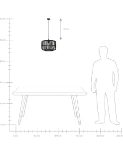 Loftlampe MACHEKE Bambus Sort