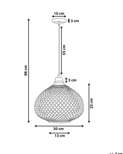 Loftlampe MADON Glas Guld