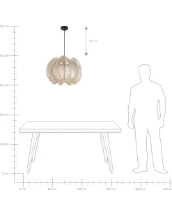 Loftlampe MANINGA papirreb Lysebrun