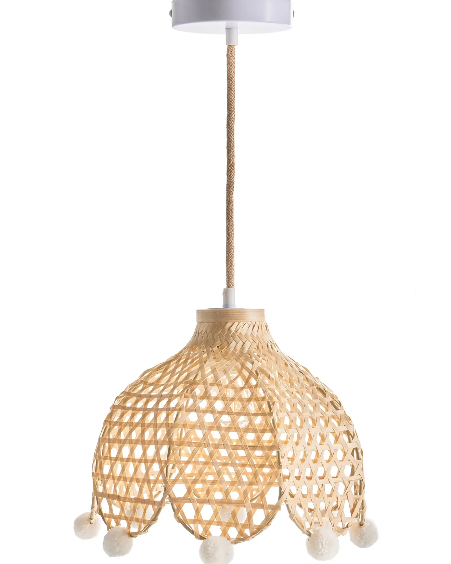 Loftlampe MANYAME Rattan Naturlig