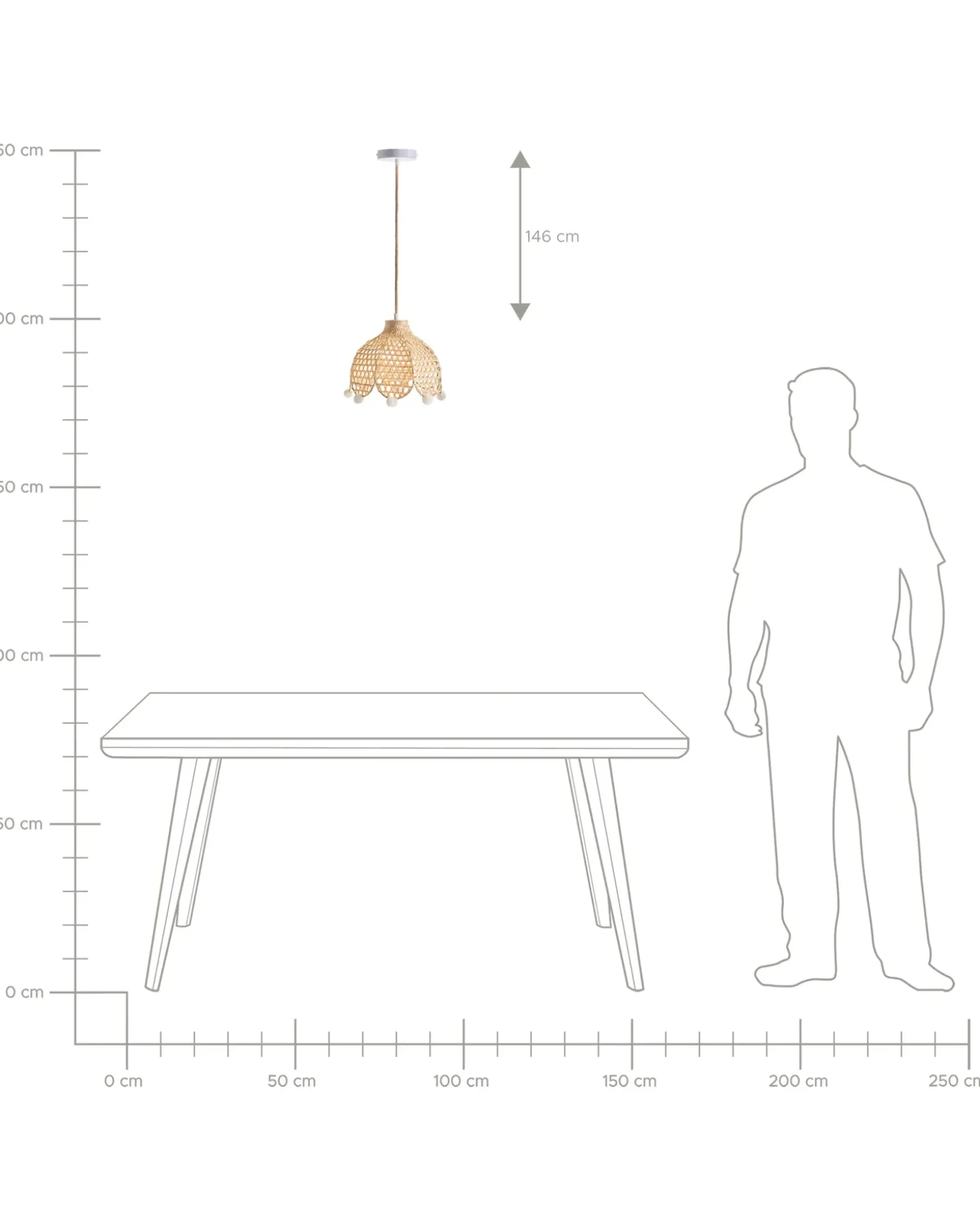 Loftlampe MANYAME Rattan Naturlig