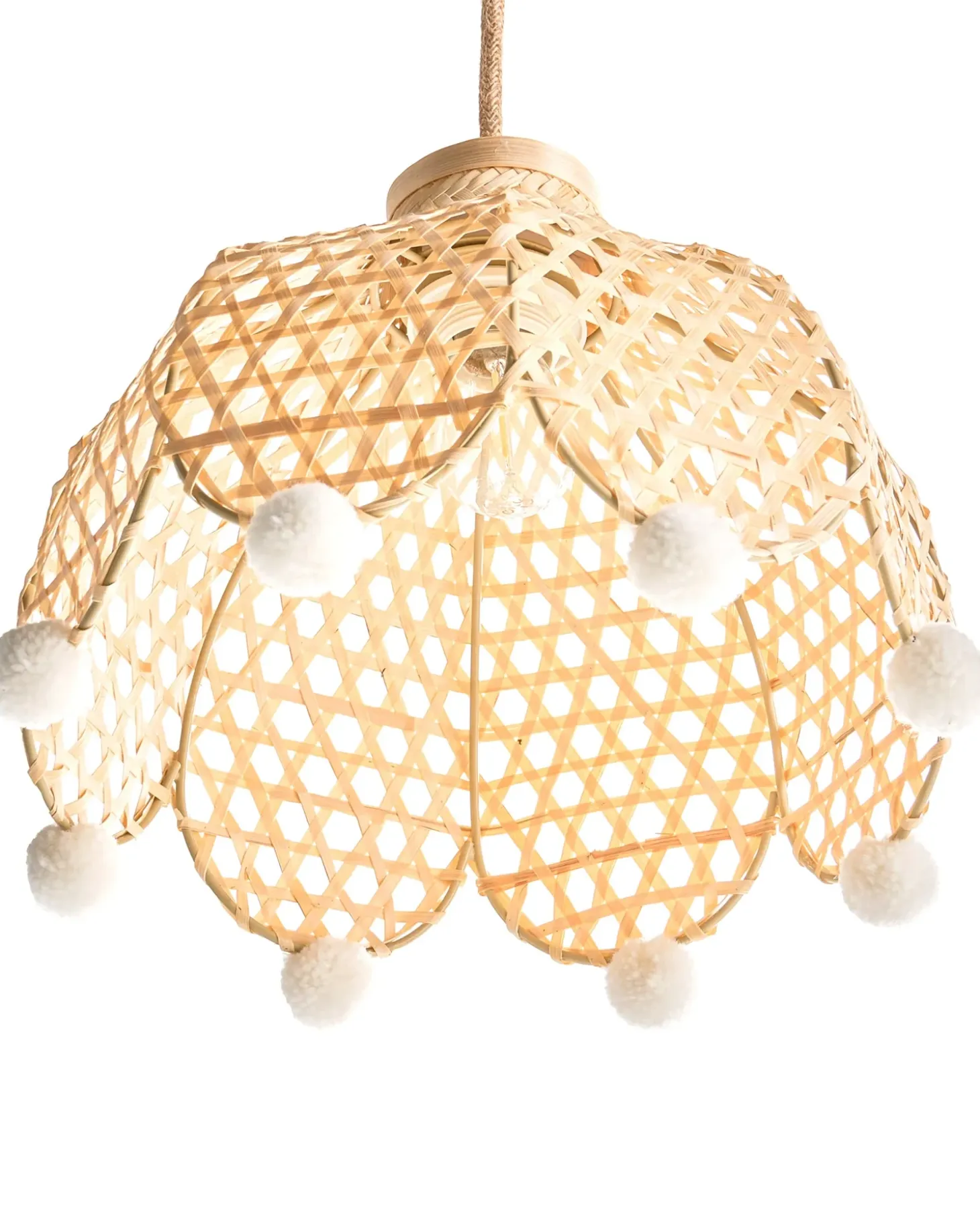 Loftlampe MANYAME Rattan Naturlig
