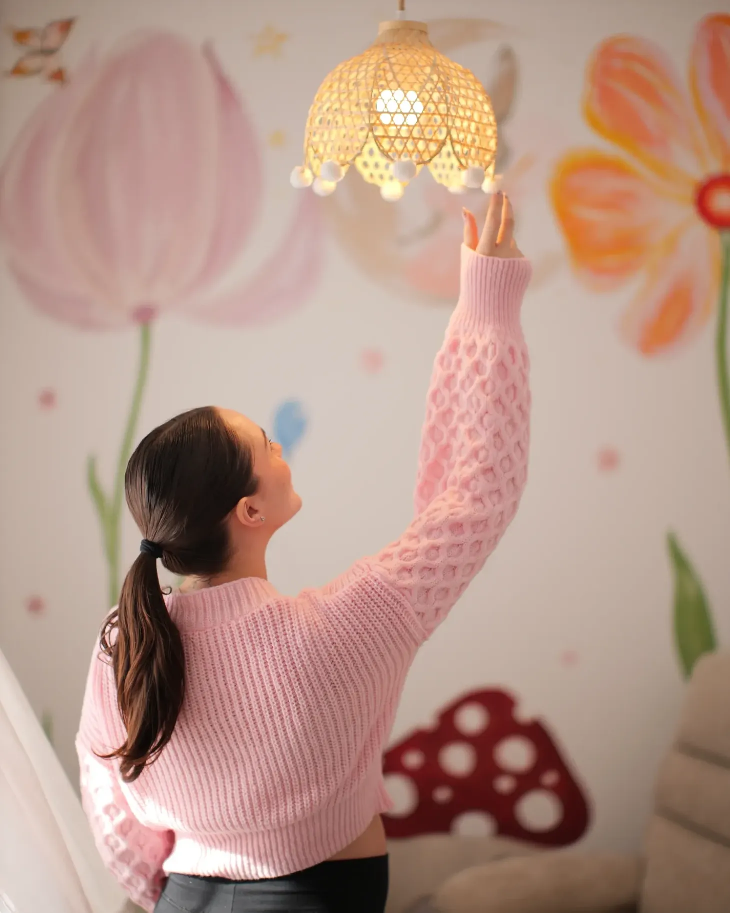 Loftlampe MANYAME Rattan Naturlig