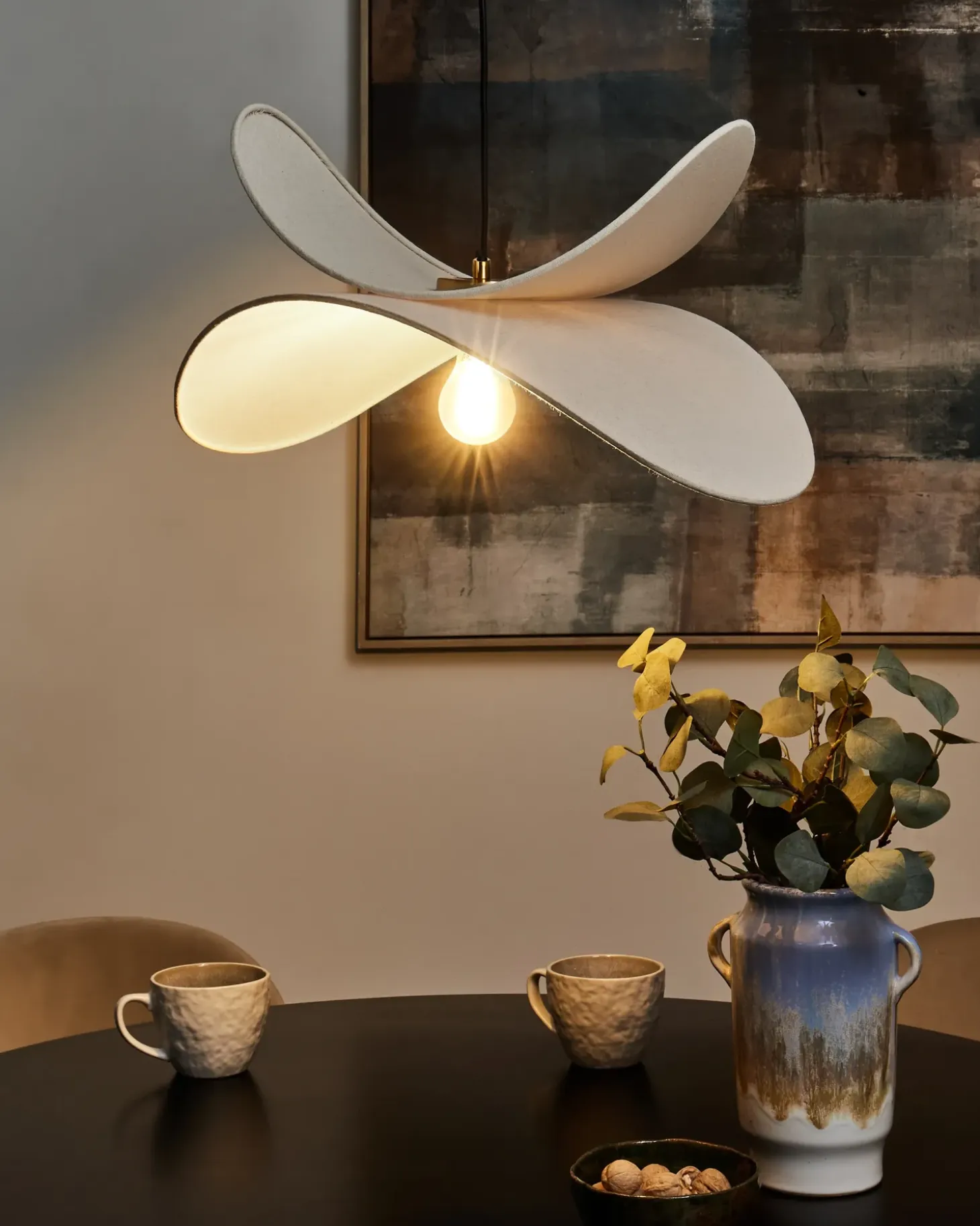 Loftlampe MASCOTA Hør Beige